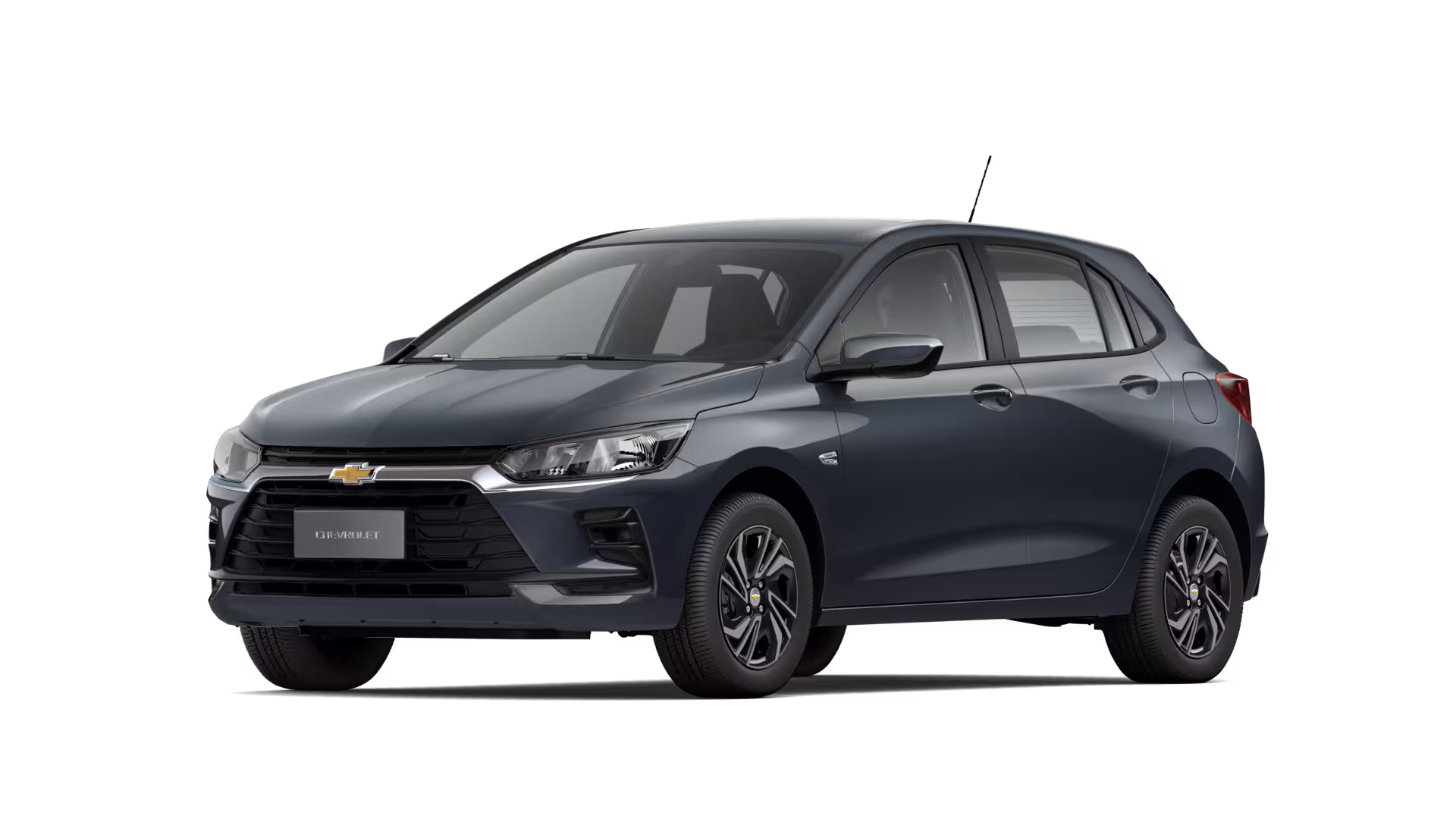 Chevrolet Onix MT Turbo 2026 em estúdio, vista 3/4 dianteira