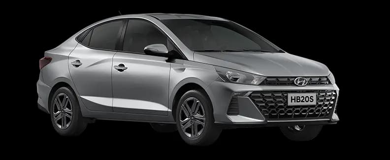 Hyundai HB20s Limited AT 2026 em estúdio, vista 3/4 dianteira