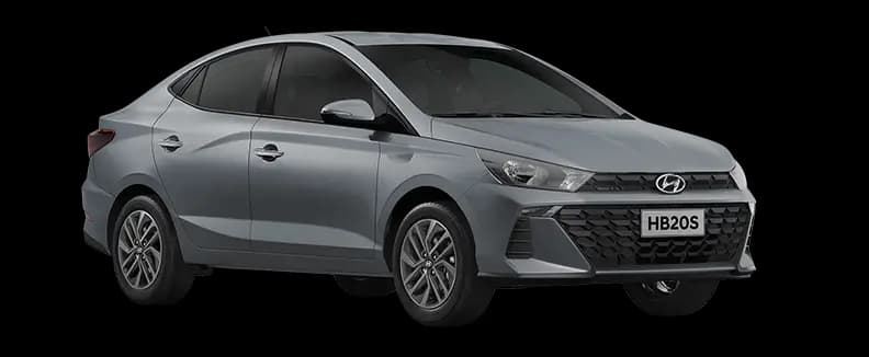 Hyundai HB20s Limited MT 2026 em estúdio, vista 3/4 dianteira
